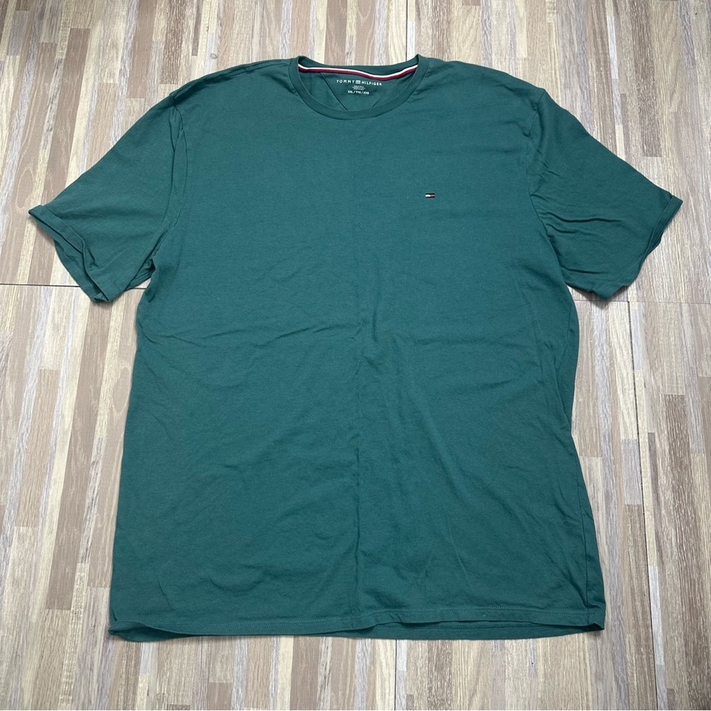 Tommy Hilfiger Men's Green Crew Neck T-Shirt, Size XXL